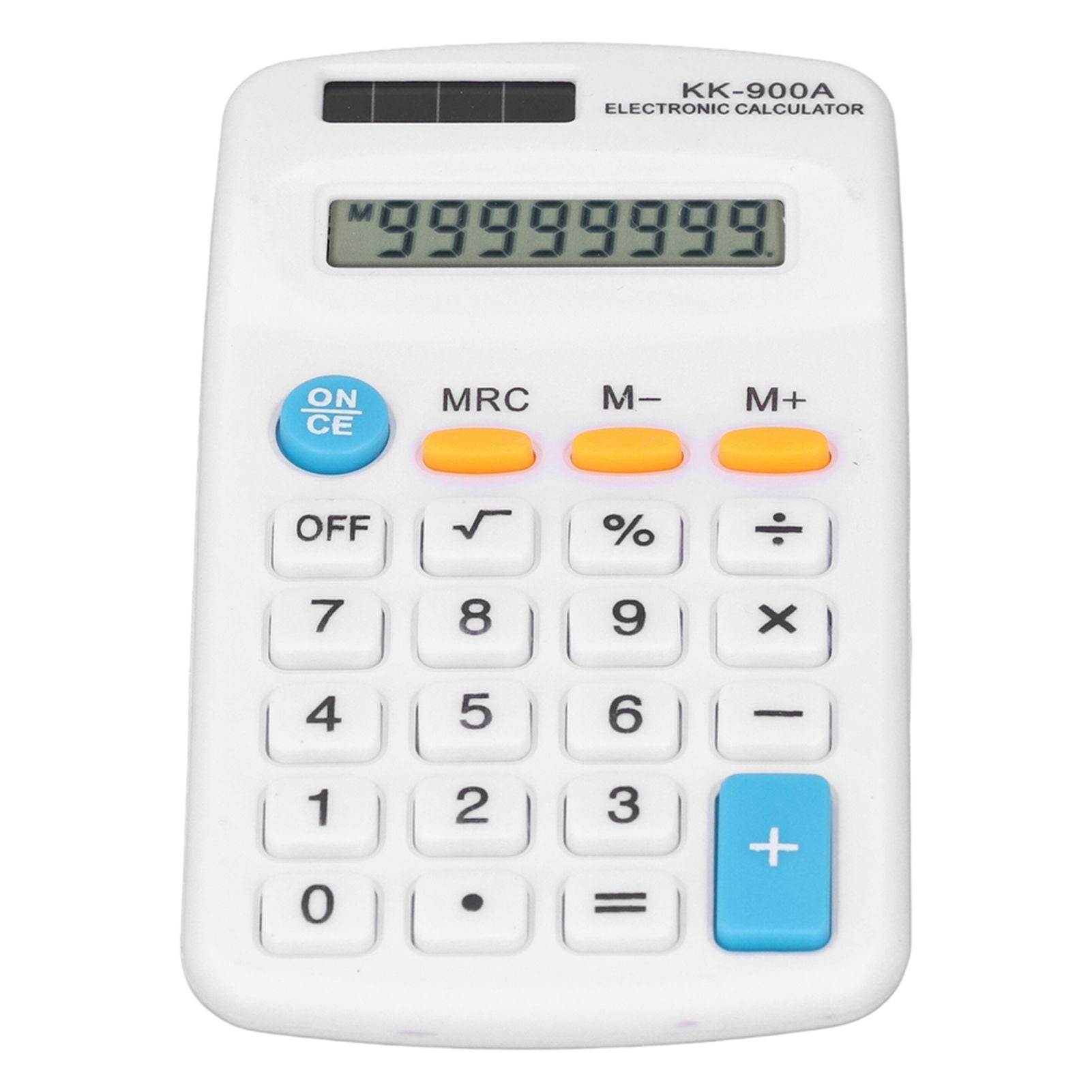 Mini Calculators Handheld 8 Digit with LCD Display Sensitive Button Solar Battery Dual Power for Office School BusinessWhite