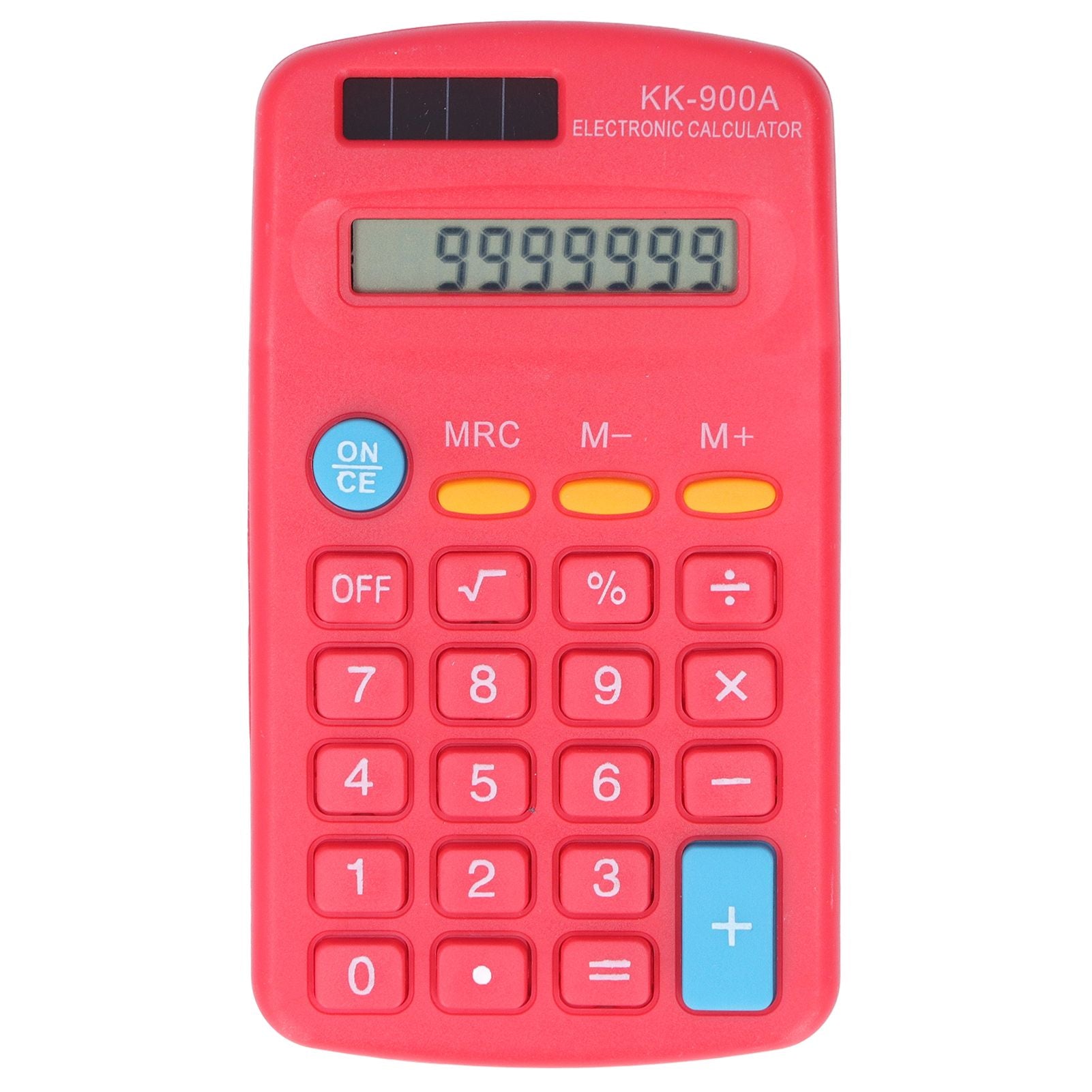 Mini Calculators Handheld 8 Digit with LCD Display Sensitive Button Solar Battery Dual Power for Office School BusinessRed