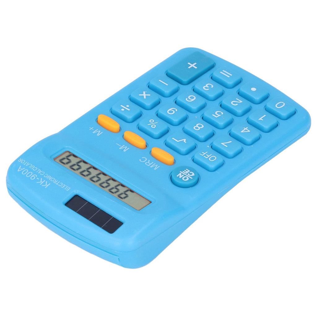 Mini Calculators Handheld 8 Digit with LCD Display Sensitive Button Solar Battery Dual Power for Office School BusinessBlue