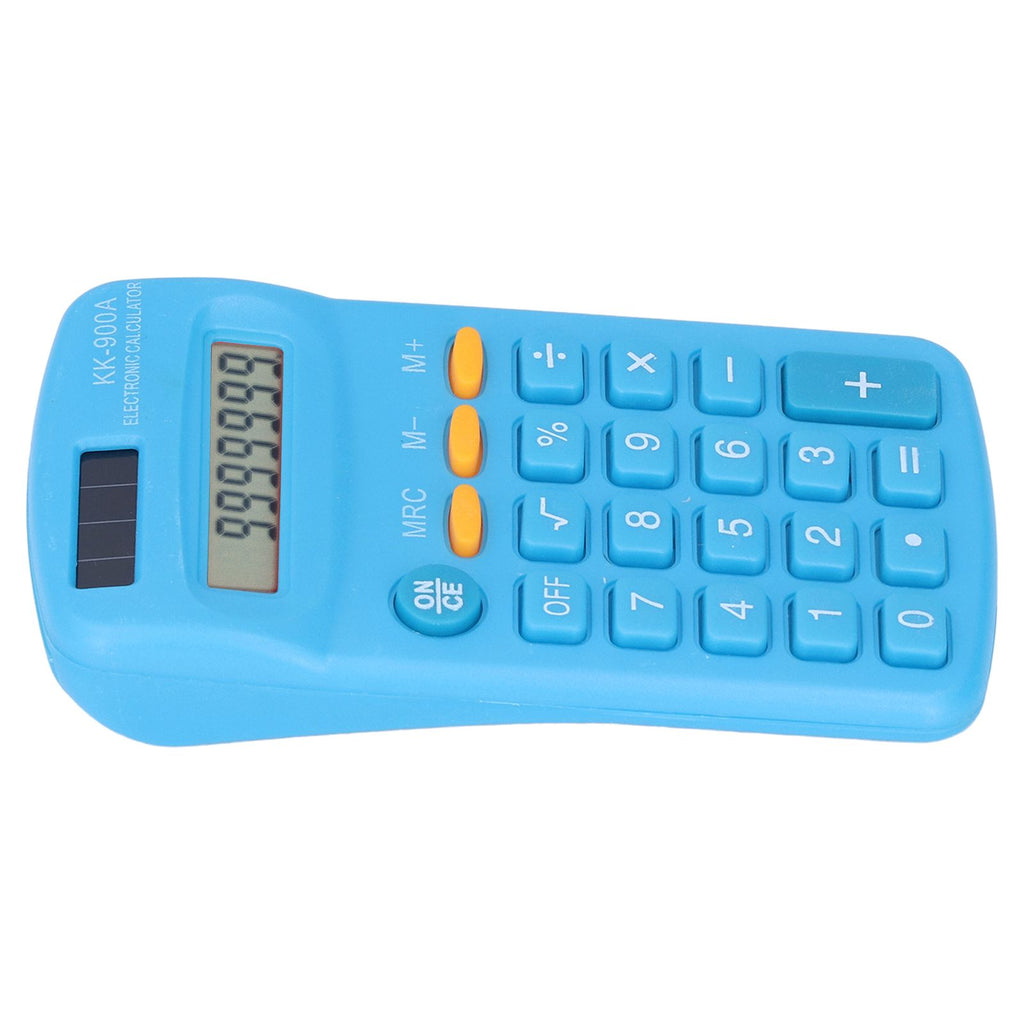 Mini Calculators Handheld 8 Digit with LCD Display Sensitive Button Solar Battery Dual Power for Office School BusinessBlue