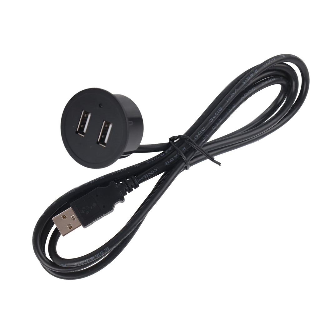2 USB Charging Socket with 1.5m Cable Embedded Installation 5V 1A Multipurpose for Mobile Phone Cameras TabletUSB Output