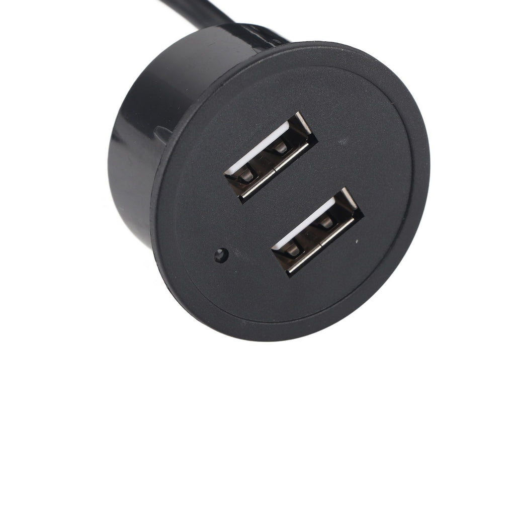2 USB Charging Socket with 1.5m Cable Embedded Installation 5V 1A Multipurpose for Mobile Phone Cameras TabletUSB Output