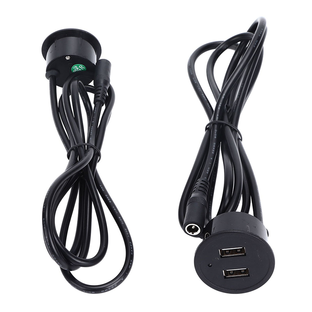 2 USB Charging Socket with 1.5m Cable Embedded Installation 5V 1A Multipurpose for Mobile Phone Cameras TabletDC5521 Output