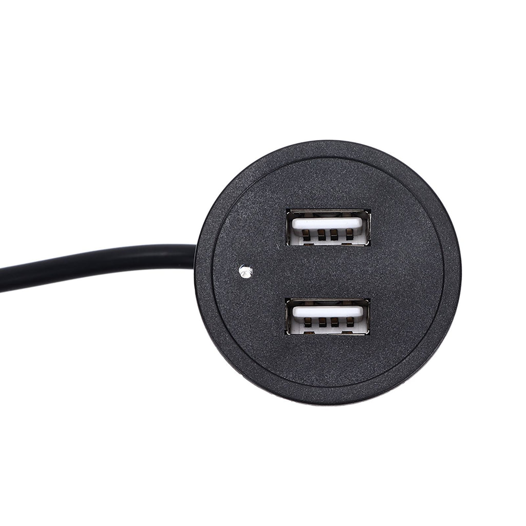 2 USB Charging Socket with 1.5m Cable Embedded Installation 5V 1A Multipurpose for Mobile Phone Cameras TabletDC5521 Output