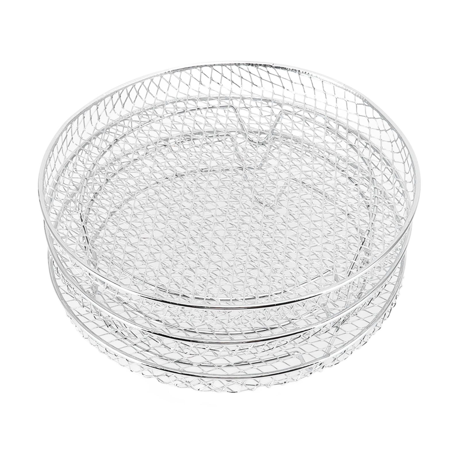 3Pcs Air Fryer Dehydrator Racks Stackable Food Grade Stainless Steel Fruit Meat Dehydration Air Fryer Rack for Air Fryer