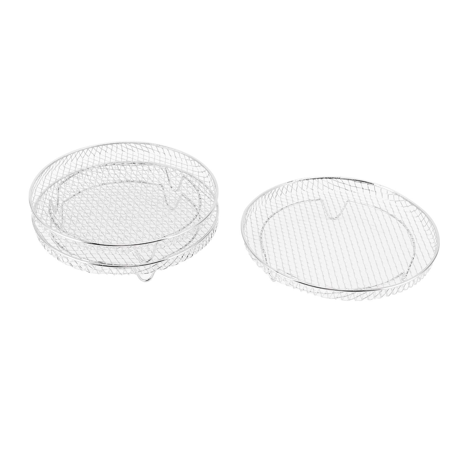 3Pcs Air Fryer Dehydrator Racks Stackable Food Grade Stainless Steel Fruit Meat Dehydration Air Fryer Rack for Air Fryer
