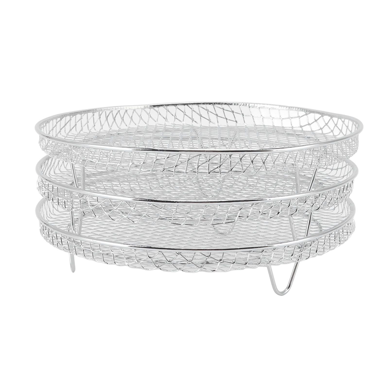 3Pcs Air Fryer Dehydrator Racks Stackable Food Grade Stainless Steel Fruit Meat Dehydration Air Fryer Rack for Air Fryer