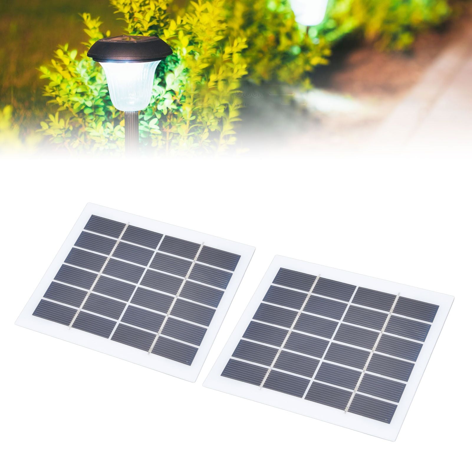 2 Pcs Portable Solar Panel 2W 6V Mini Solar Cells High Conversion Efficiency for Household Lighting System