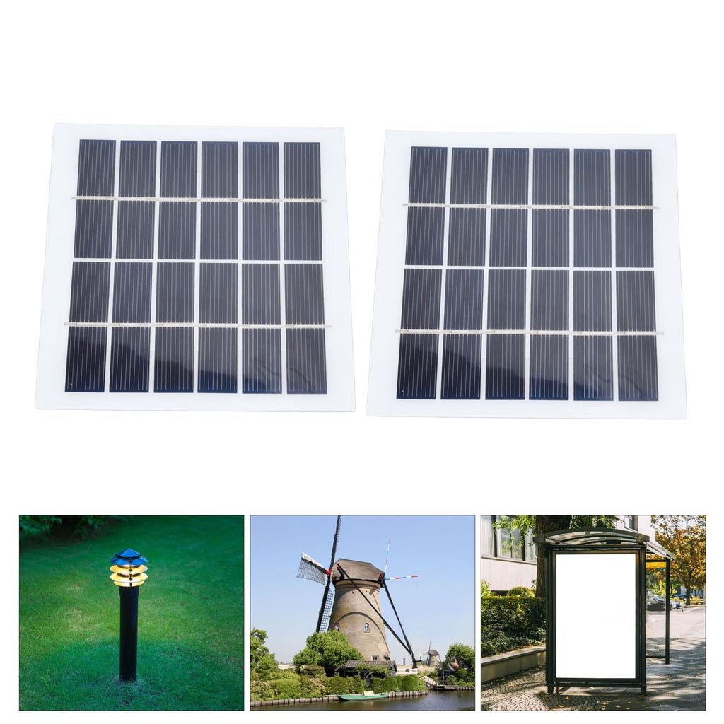 2 Pcs Portable Solar Panel 2W 6V Mini Solar Cells High Conversion Efficiency for Household Lighting System