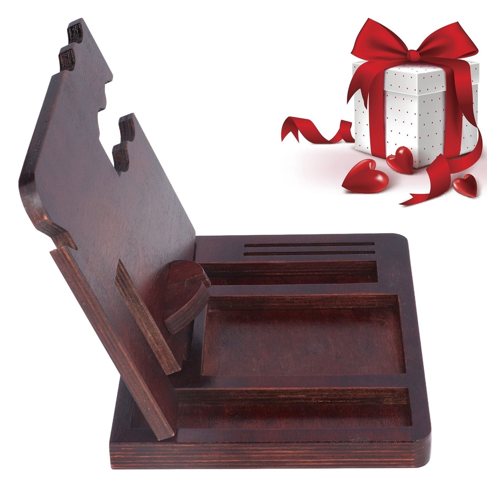 Desktop Storage Bracket Multifunctional Wooden Mobile Phone Base Watch Glasses Key Desktop Storage Bracket