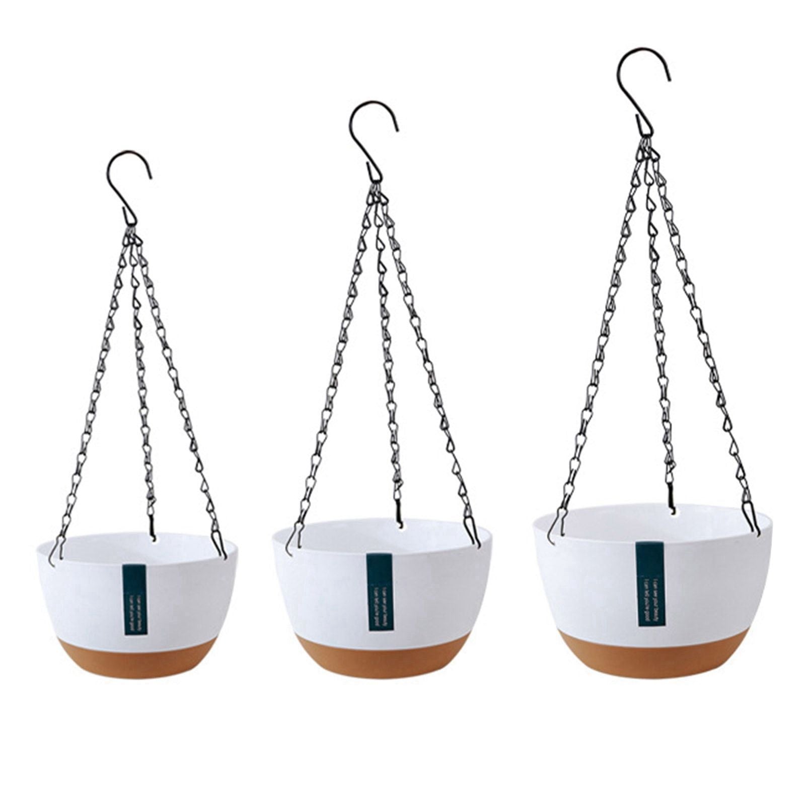 Hanging Double Chain Hanging Basket Planter Home Balcony Indoor Automatic Water Absorbing Basin