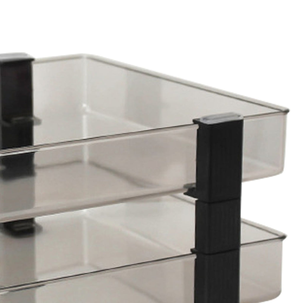 Desk File Letter Tray Layered Classified Documents Rack Acrylic Office Storage Rack Dark Black 2 Layers 280x372x144mm