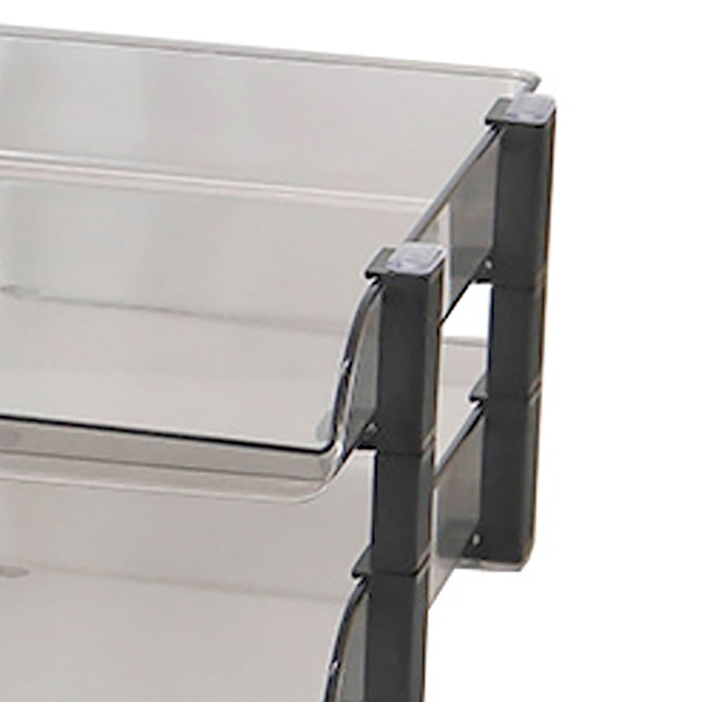 Desk File Letter Tray Layered Classified Documents Rack Acrylic Office Storage Rack Dark Black 2 Layers 280x372x144mm