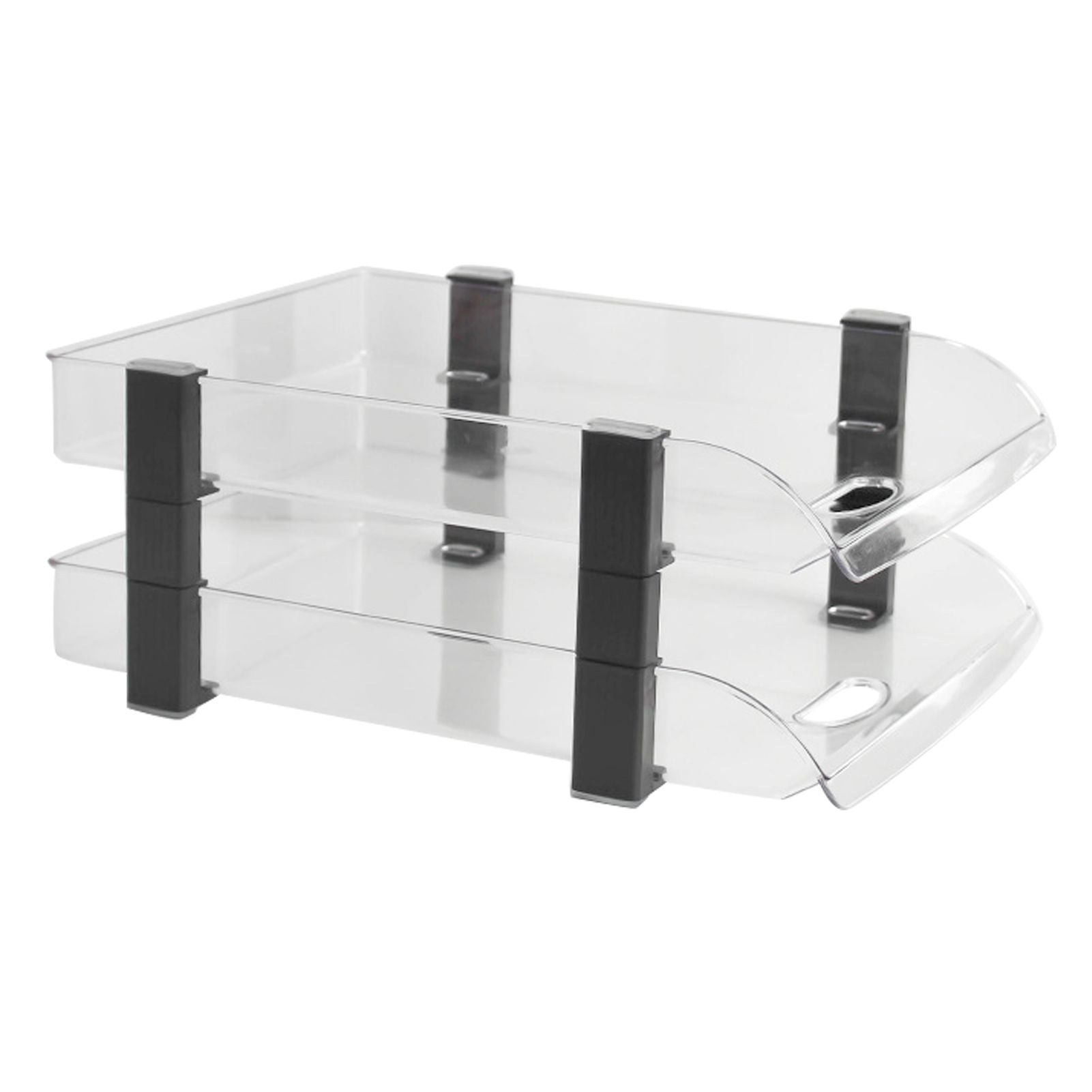 Desk File Letter Tray Layered Classified Documents Rack Acrylic Office Storage Rack Transparent 2 Layers 280x372x144mm