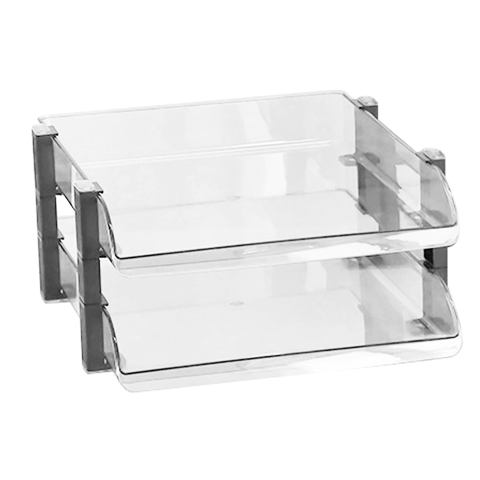 Desk File Letter Tray Layered Classified Documents Rack Acrylic Office Storage Rack Transparent 2 Layers 280x372x144mm