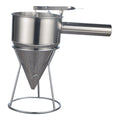 Stainless Steel Pancake Batter Dispenser Baking Cake Funnel Dispenser with Stable Rack for Takoyaki Ball Waffles