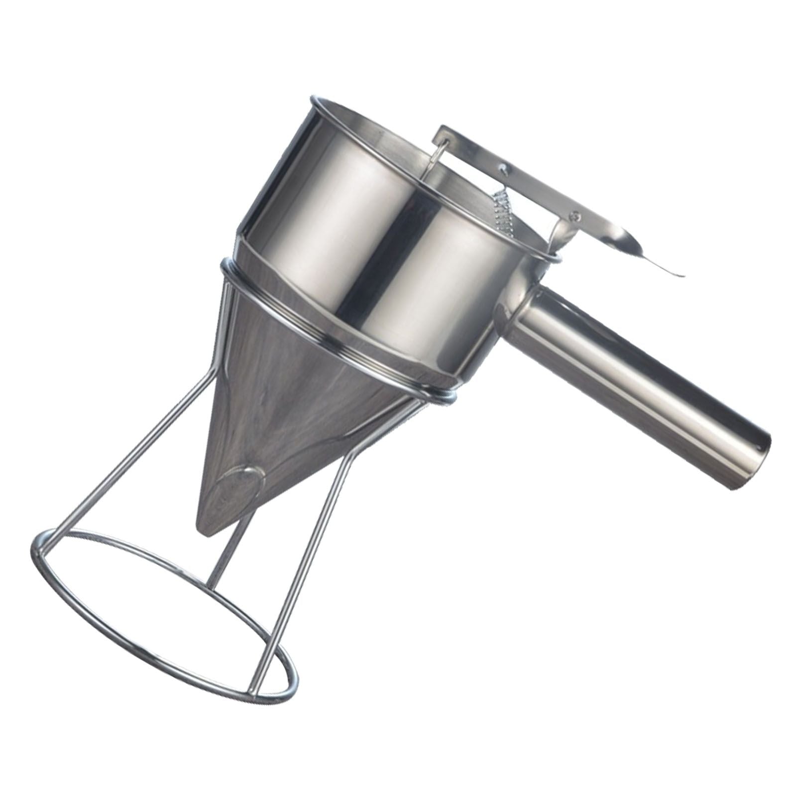 Stainless Steel Pancake Batter Dispenser Baking Cake Funnel Dispenser with Stable Rack for Takoyaki Ball Waffles