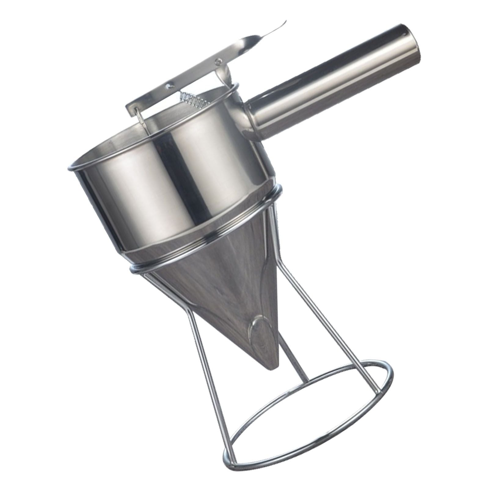 Stainless Steel Pancake Batter Dispenser Baking Cake Funnel Dispenser with Stable Rack for Takoyaki Ball Waffles