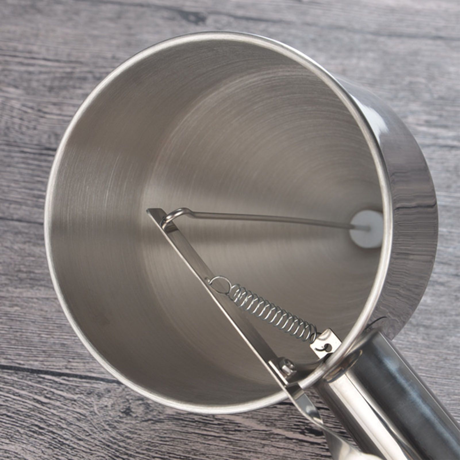 Stainless Steel Pancake Batter Dispenser Baking Cake Funnel Dispenser with Stable Rack for Takoyaki Ball Waffles