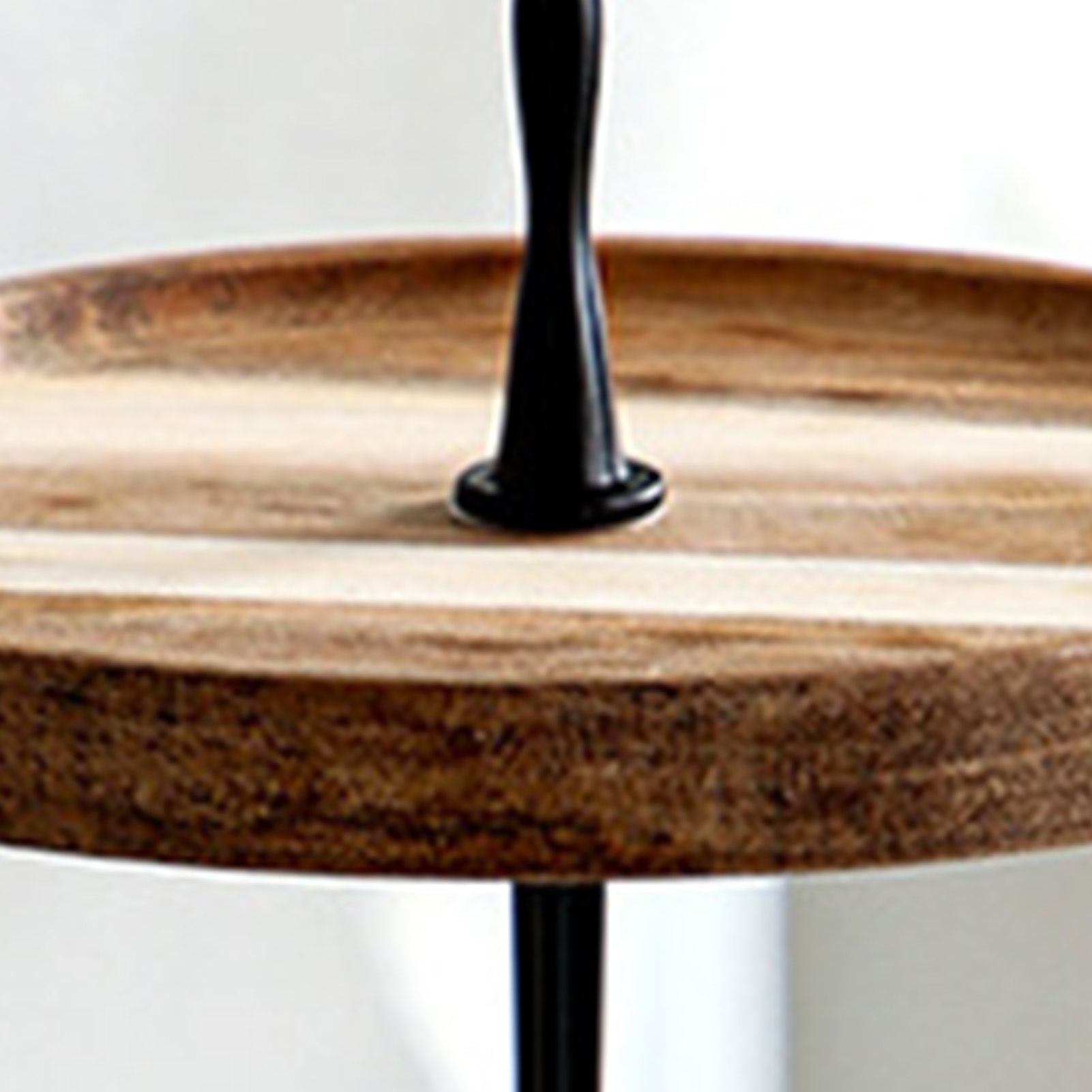 Wood Dessert Stand Rack Environmental Simple Vintage Wooden Dessert Display Tray Stand for Dessert Fruit Cake Snack Black Crown 3 Layers