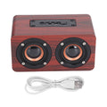 Speaker Portable Red Dual Speakers Voice Call Usb Charging Wooden Speaker Subwoofer
