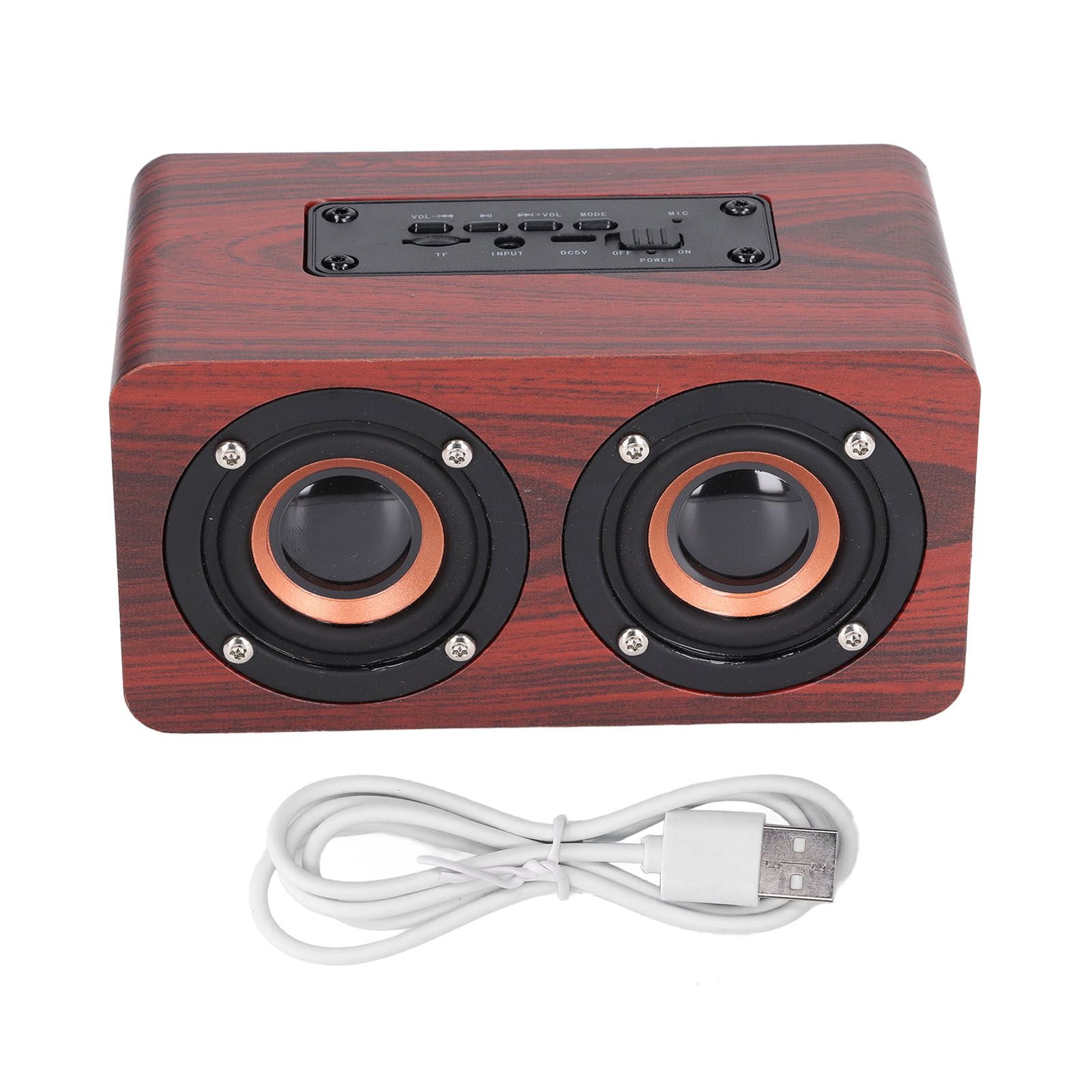 Speaker Portable Red Dual Speakers Voice Call Usb Charging Wooden Speaker Subwoofer