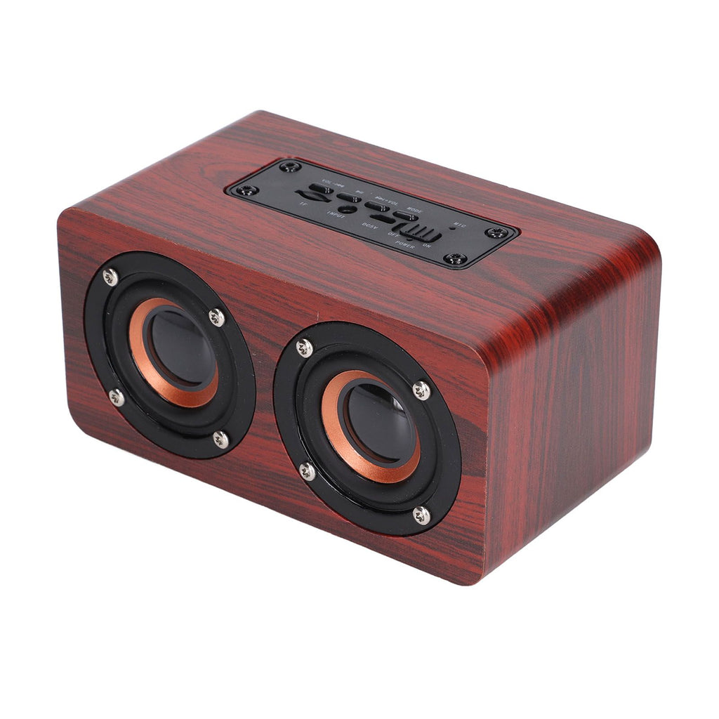 Speaker Portable Red Dual Speakers Voice Call Usb Charging Wooden Speaker Subwoofer