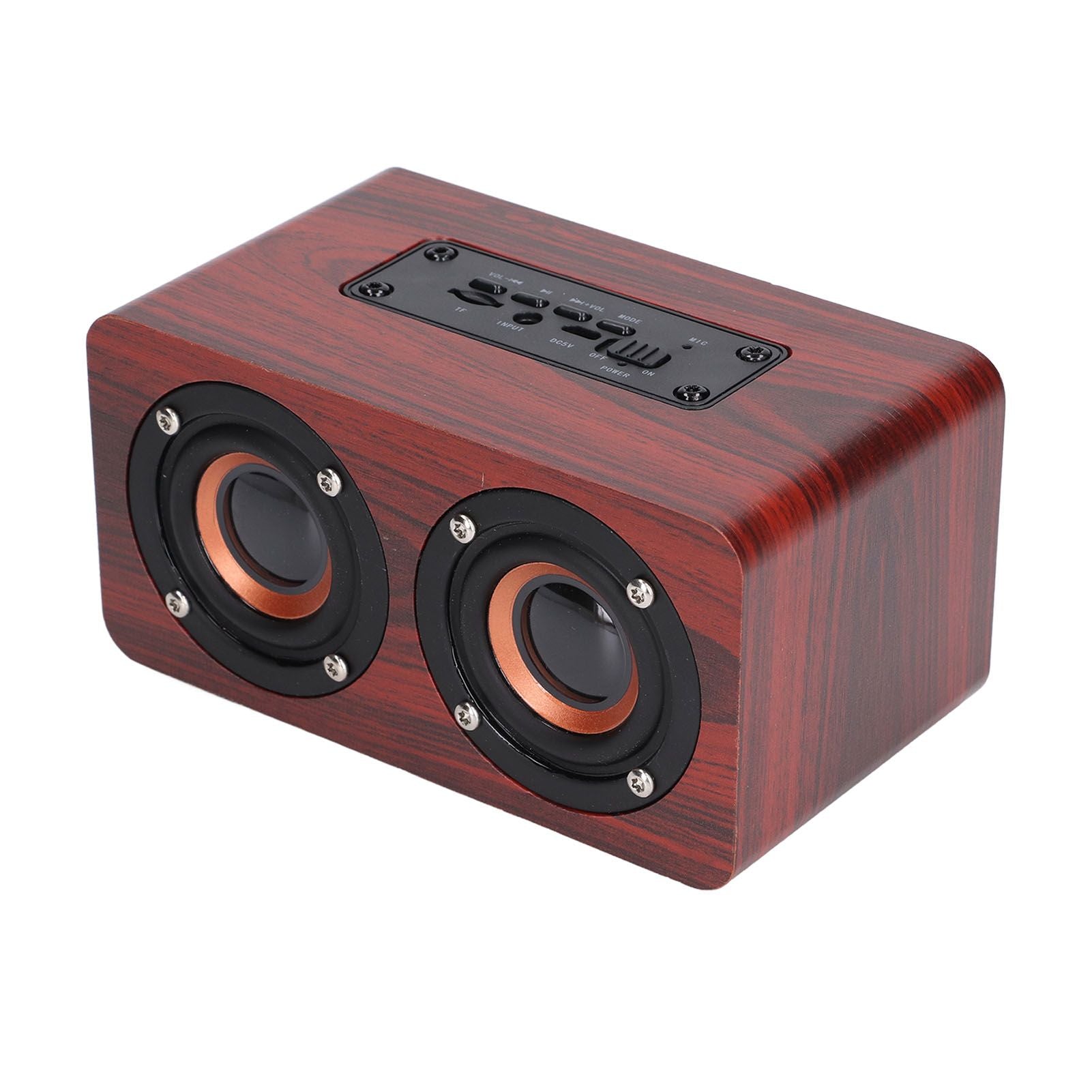 Speaker Portable Red Dual Speakers Voice Call Usb Charging Wooden Speaker Subwoofer