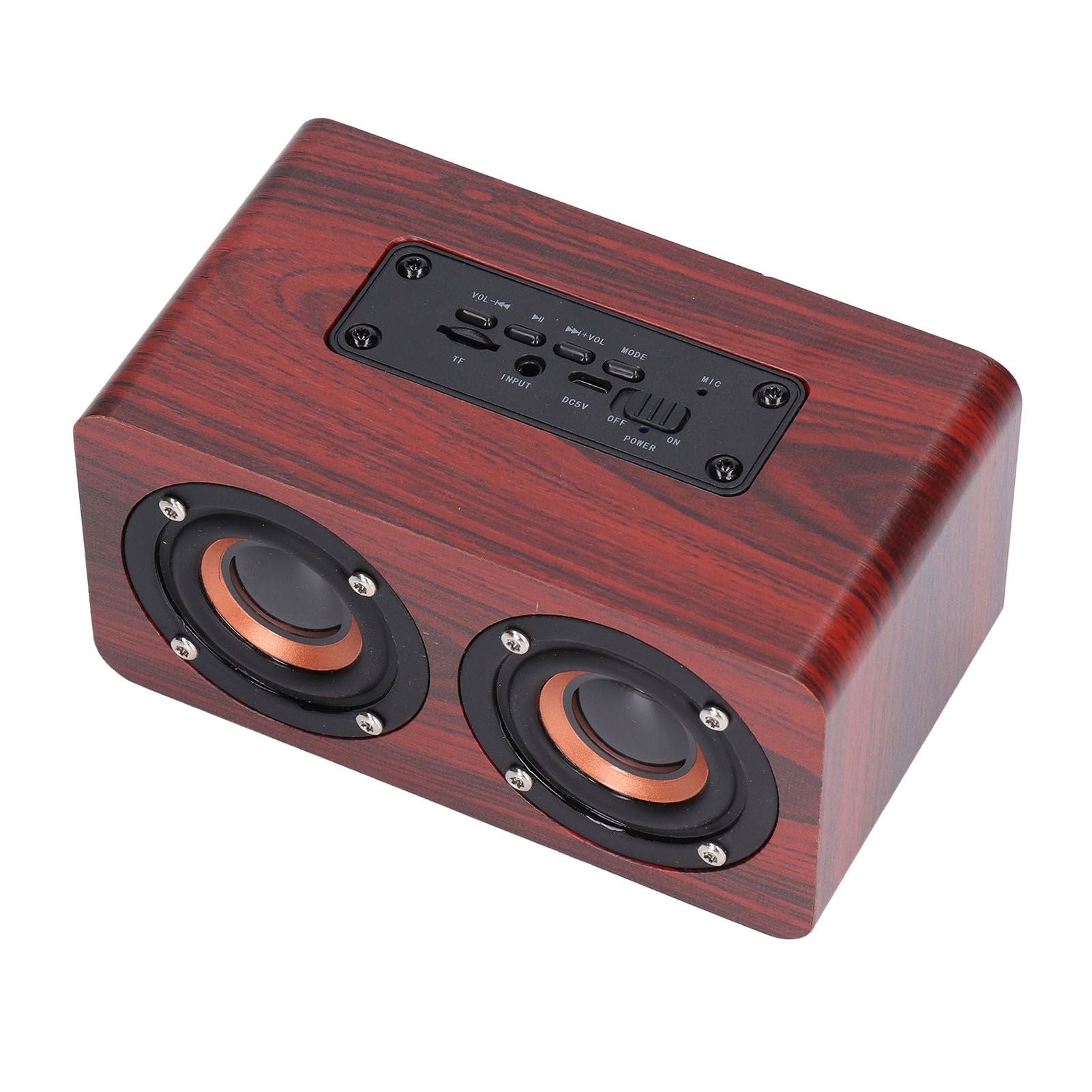 Speaker Portable Red Dual Speakers Voice Call Usb Charging Wooden Speaker Subwoofer
