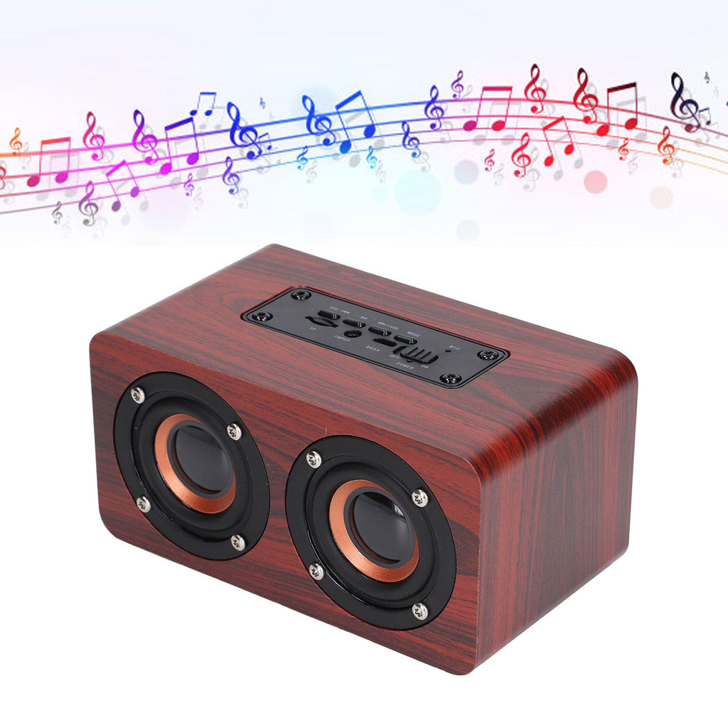 Speaker Portable Red Dual Speakers Voice Call Usb Charging Wooden Speaker Subwoofer