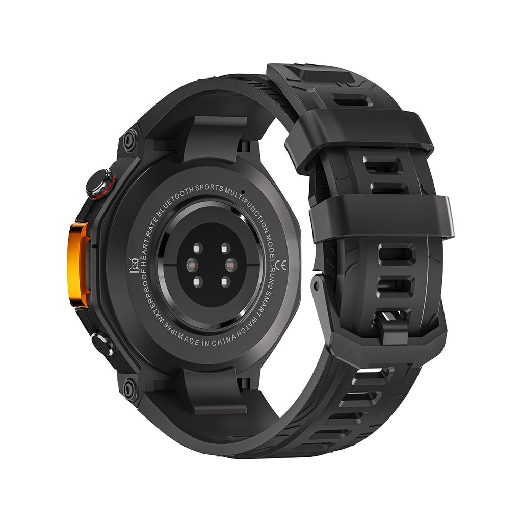 M-Rex4 Men Rugged GPS Smart Watch, 5ATM Waterproof Bluetooth Call Fitness Tracker Heart Rate Sleep Monitor，black