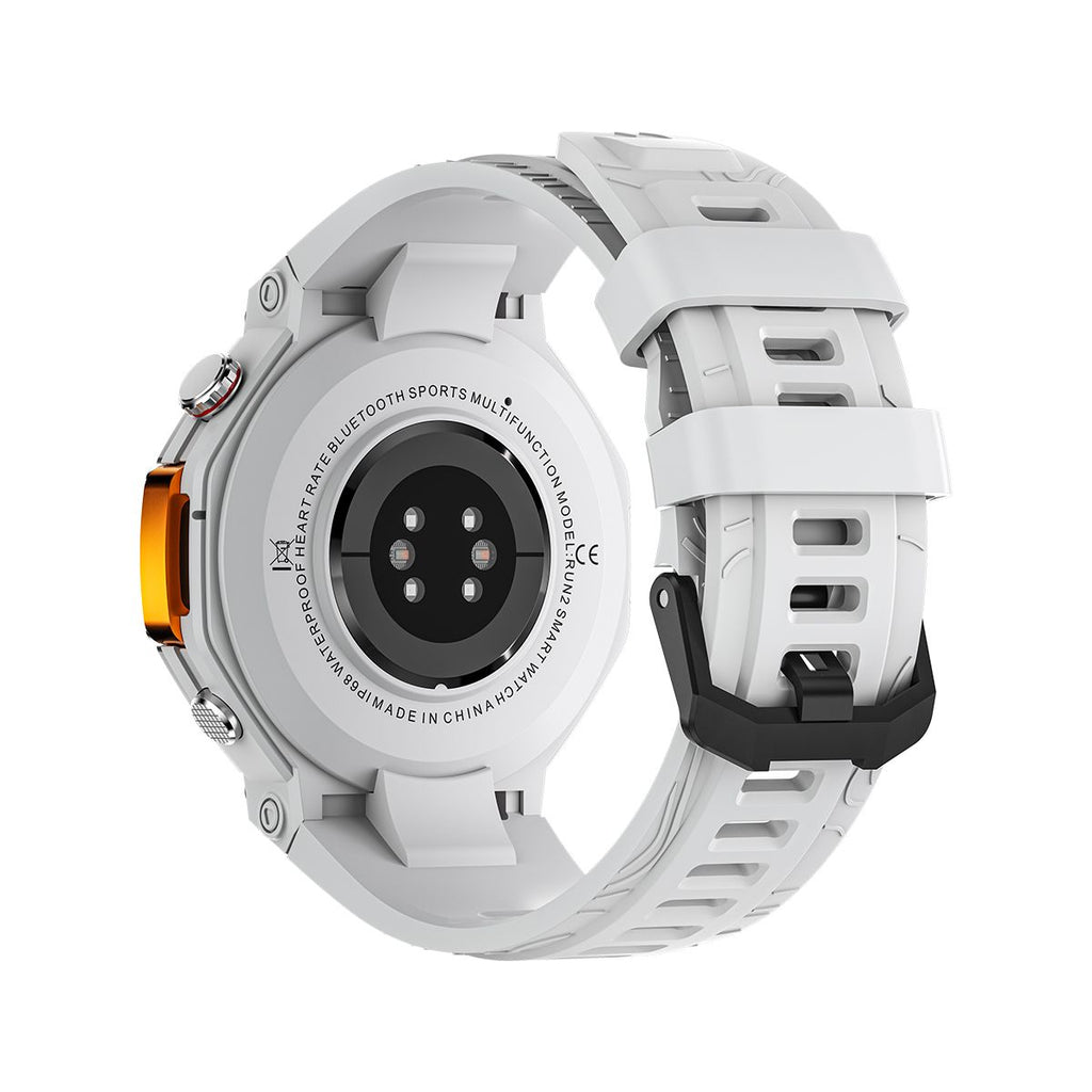 M-Rex4 Men Rugged GPS Smart Watch, 5ATM Waterproof Bluetooth Call Fitness Tracker Heart Rate Sleep Monitor，white