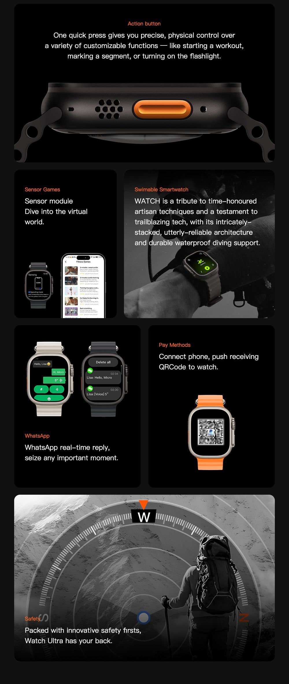 DT Ultra5pro Smart Watch, Full Touch Fitness Watch for Men Women，green