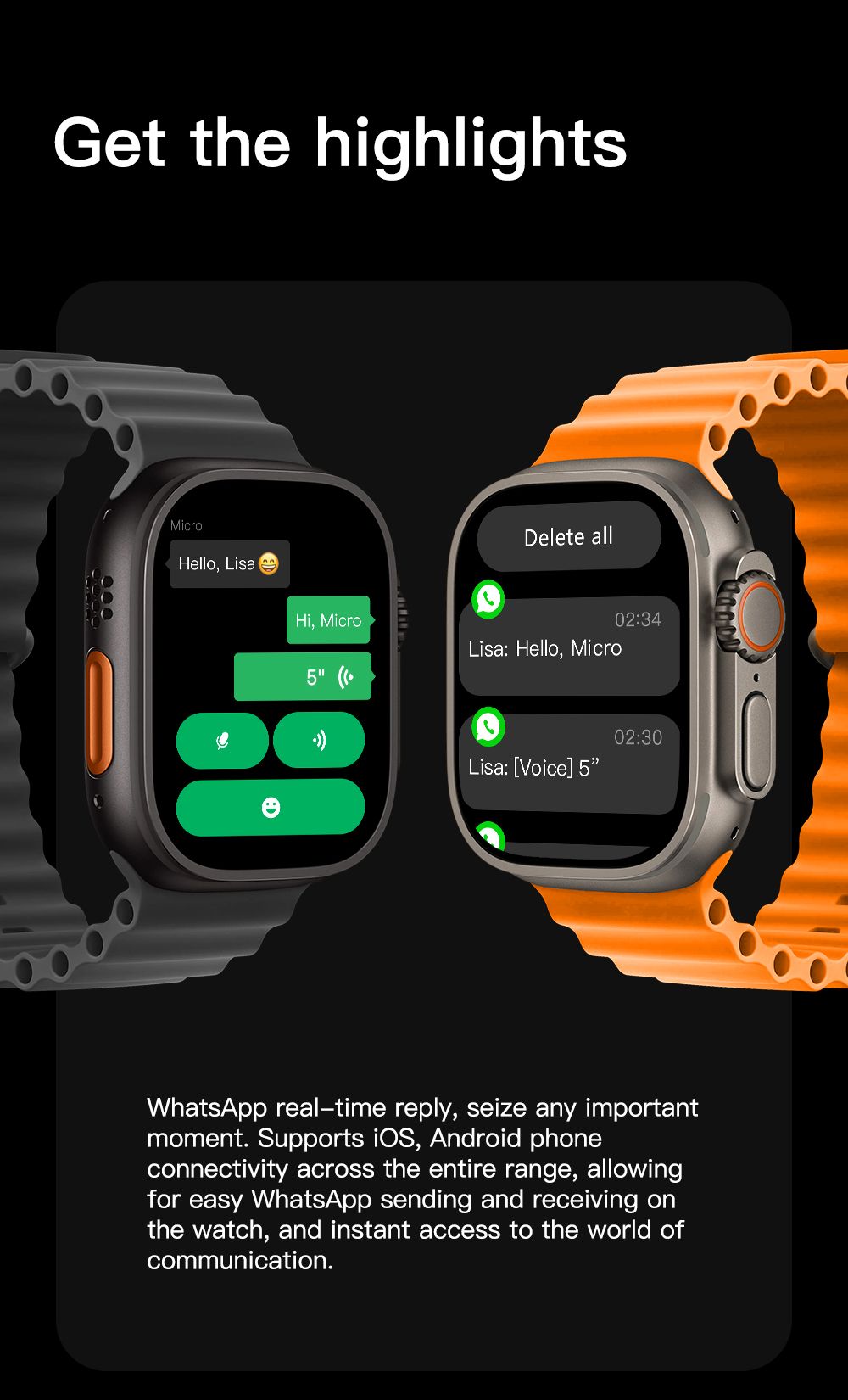 DT Ultra5pro Smart Watch, Full Touch Fitness Watch for Men Women，green