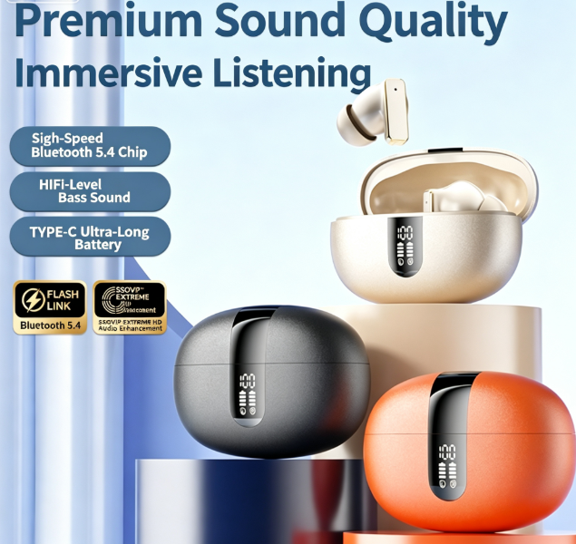 Y8 Bluetooth 6.0 Wireless Heavy Bass Earbuds ENC Noise Cancelling In Ear Headphones,Cream