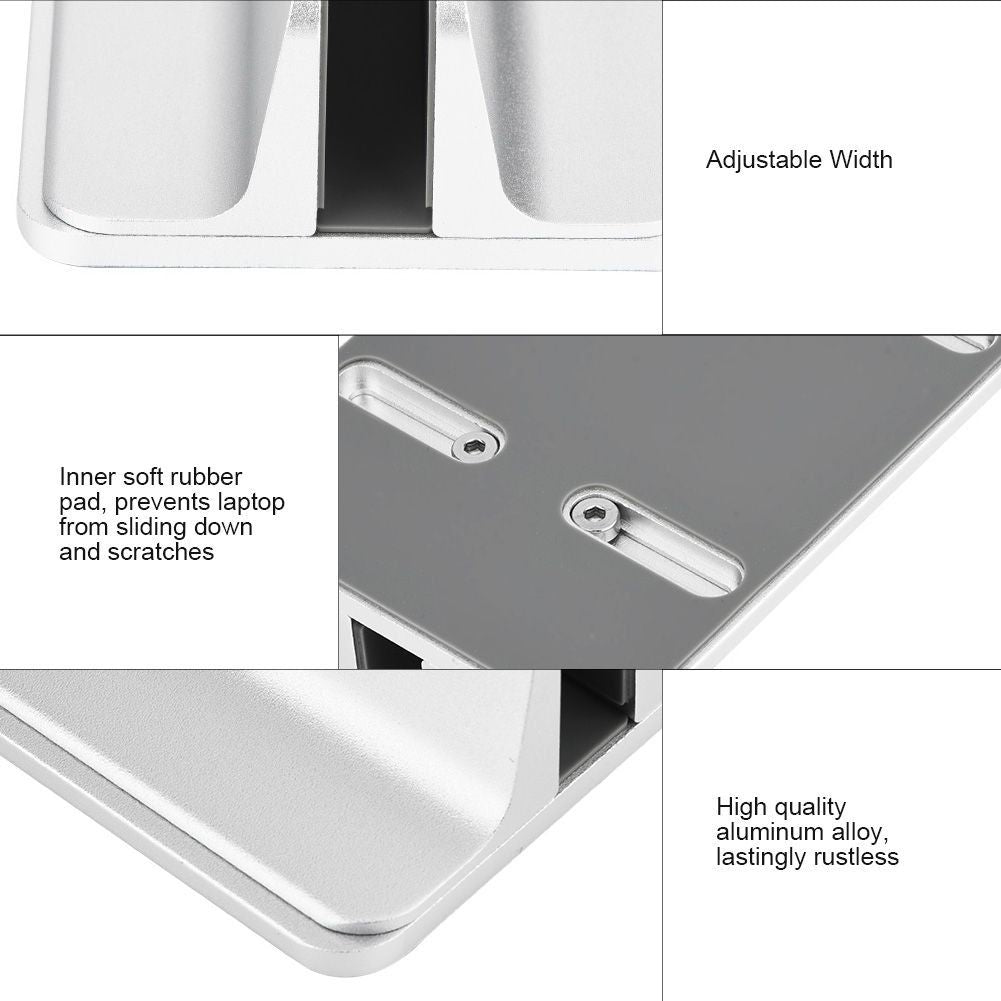 Adjustable Aluminum Vertical Laptop Stand NoteBooks Holder