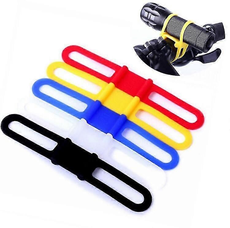 2pcs Bicycle Silicone Band High Stretch Silicone Straps Bicycle Fixing Straps - Black
