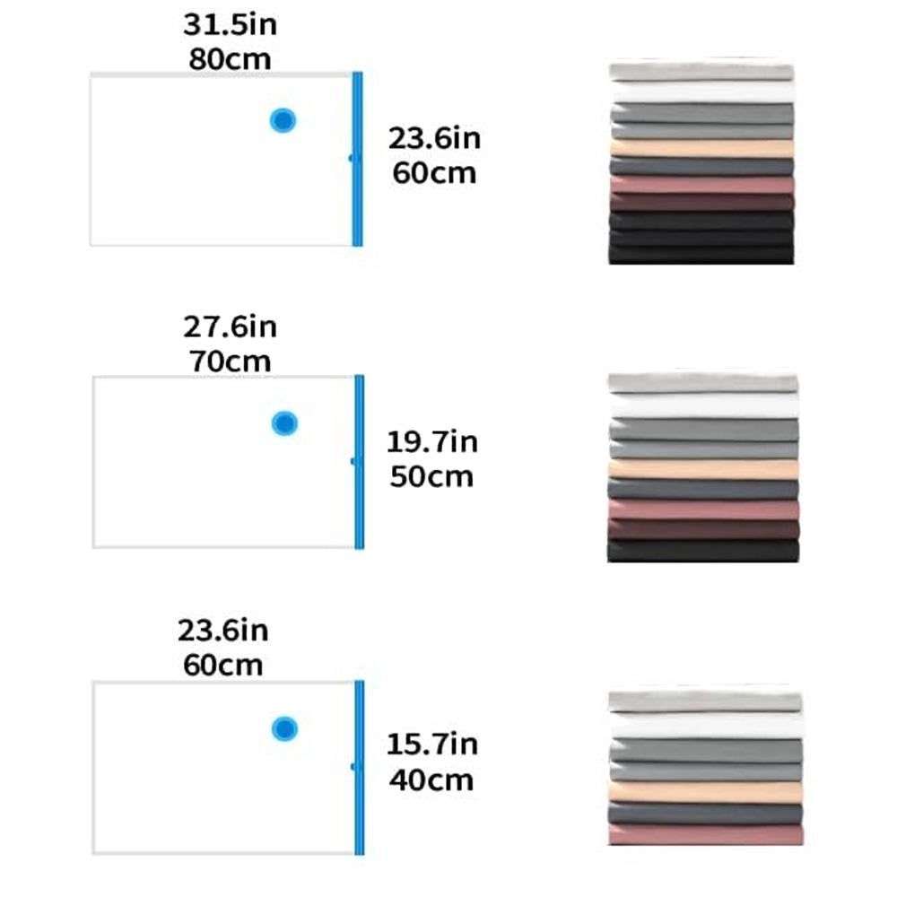 8 Pack Vacuum Storage Bags Space Saver Bags for Clothes Blankets with Valve - S