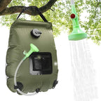 20L Camp Shower Bag Solar Heat Water Pipe Portable Camping Hiking Travel Outdoor - Black