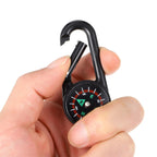 24 Pcs Compass Carabiners Clip-on Self Locking Keychains for Outdoor Hiking Camping