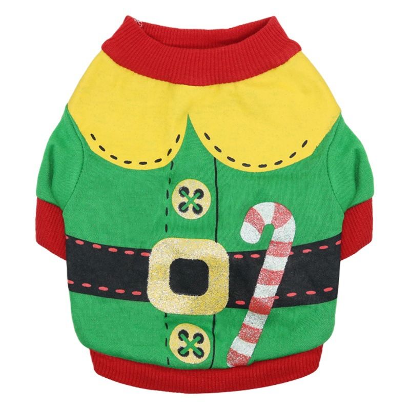 DROOLING DOG Pet Dog Cat Clothes Cotton T Shirt Green bottom with red edges (spoiled shoes) M Size: M; Neck (cm): 28-32; Bust (cm): 38-44; Back length (cm): 26-30; Recommended pet weight (kg): 4.5 - 7.0
