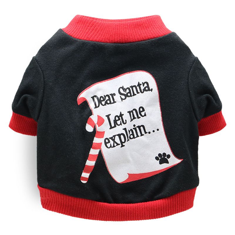 DROOLING DOG Pet Dog Cat Clothes Cotton T Shirt Black with Red Edge (Envelope) M Size: M; Neck (cm): 28-32; Bust (cm): 38-44; Back length (cm): 26-30; Recommended pet weight (kg): 4.5 - 7.0