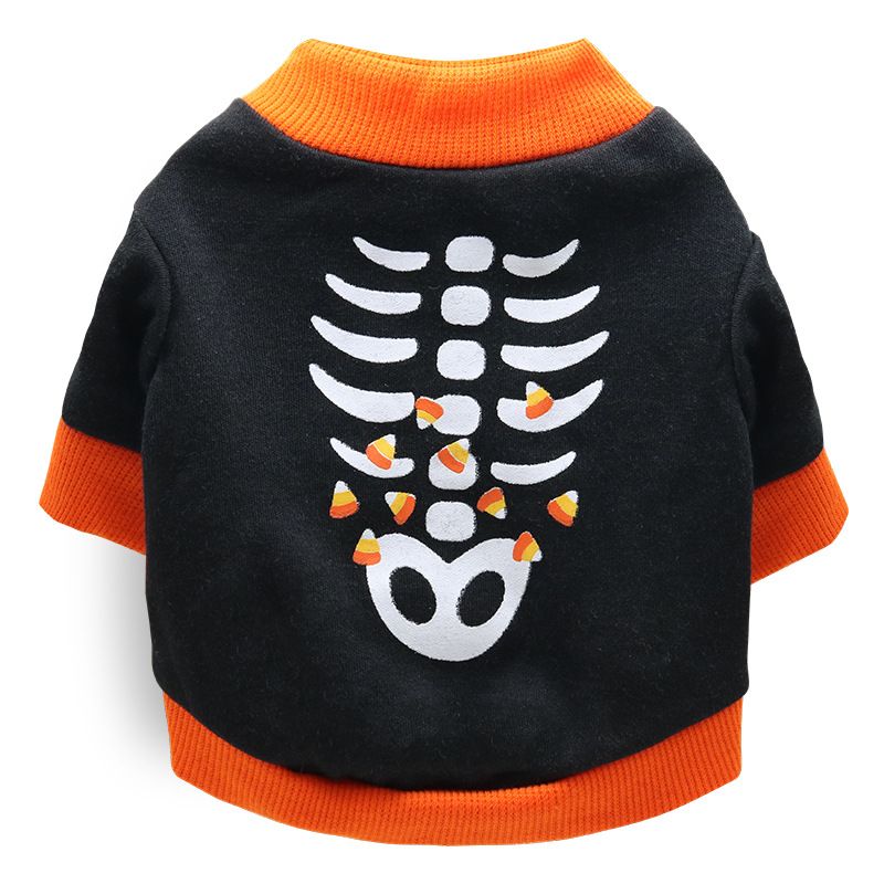 DROOLING DOG Pet Dog Cat Clothes Cotton T Shirt Black Orange edge (Fishbone) M Size: M; Neck (cm): 28-32; Bust (cm): 38-44; Back length (cm): 26-30; Recommended pet weight (kg): 4.5 - 7.0