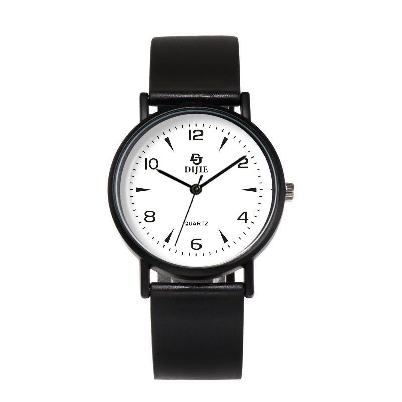 Di Jie Korean Style Quartz Watch 40mm Round Dial PVC triangle small size white