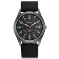Men Canvas Watch Quartz Calendar Military Green Black