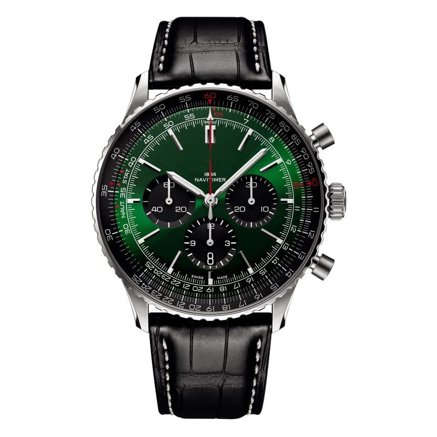 Men Quartz Watch Leather Strap Chronograph 43mm 9