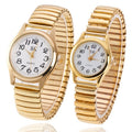 Quartz Watch Stainless Steel Elastic Band 38mm Gold White large