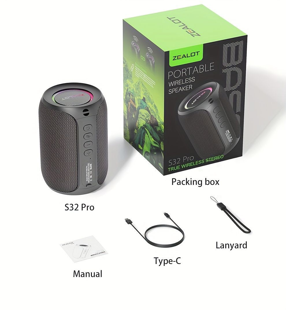 Portable Bluetooth Speaker Compact Speaker High-Quality Sound Long Battery Life - Blue - Size 90-93-128mm