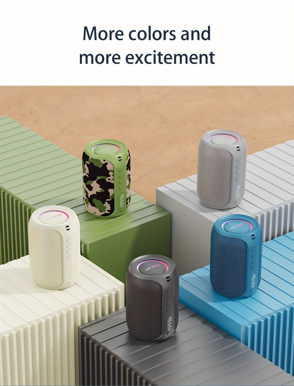 Portable Bluetooth Speaker Compact Speaker High-Quality Sound Long Battery Life - Blue - Size 90-93-128mm