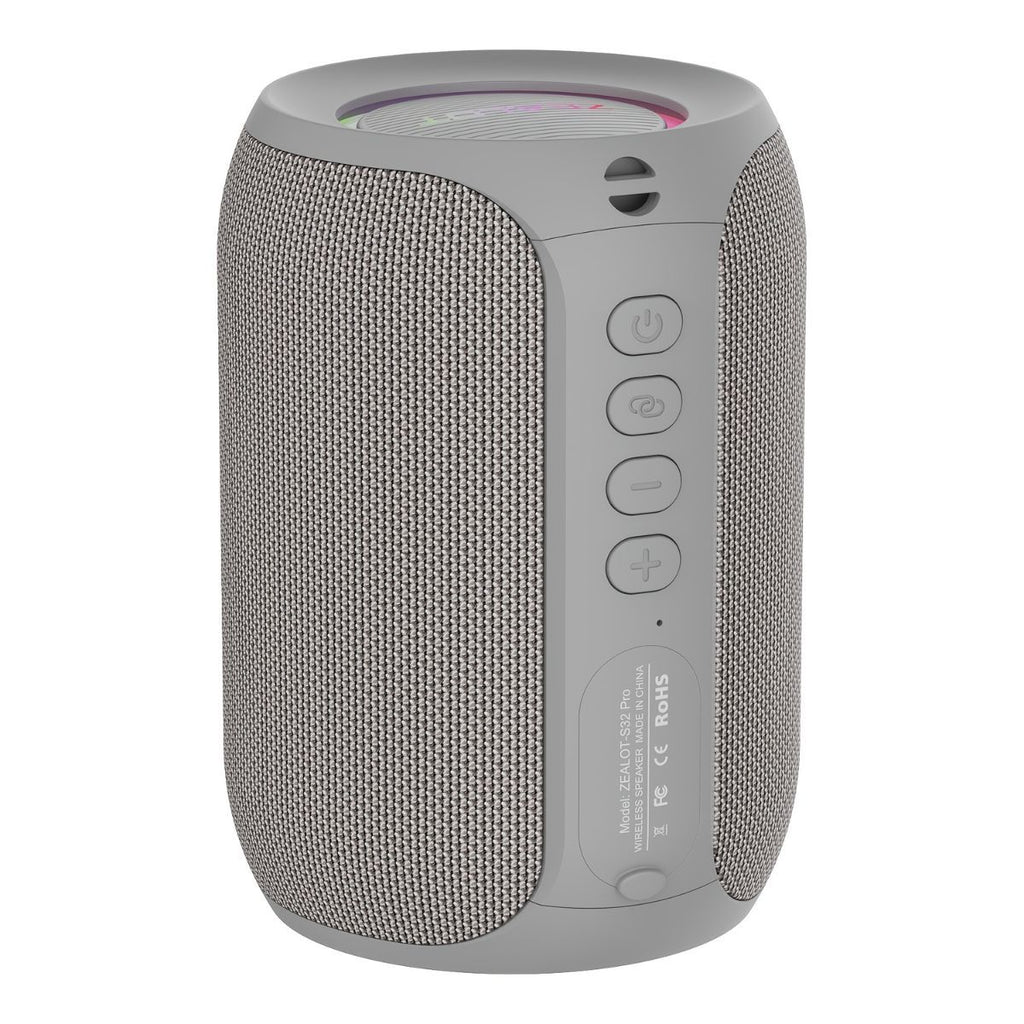 Portable Bluetooth Speaker Compact Speaker High-Quality Sound Long Battery Life - Gray - Size 90-93-128mm